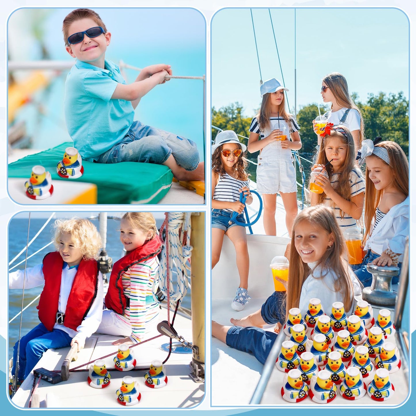 Jerify 48 Packs Cruise Ships Rubber Ducks 2 Inch Nautical Rubber Cruise Ducks Bulk Sailing Ship Toy for Carnival Party Gift Clas