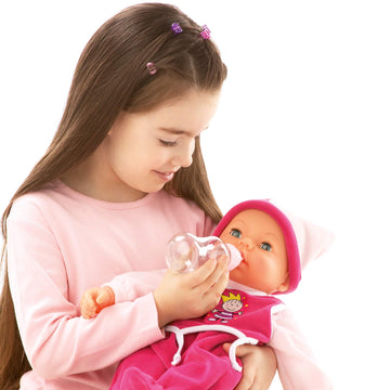 Bayer Design Hello Baby Multi Function Baby Doll, 18" (46cm), Pink, Model 94682AA, Plastic Material