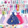 60pcs Doll Clothes and Accessories Fashion Dress Wedding Gowns Daily Tops Pants Outfits Jumpsuit Swimsuits Bikini 10 Mini Dresses Skirts Shoes Hangers Dollhouse Accessories for 11.5 inch Girl Doll