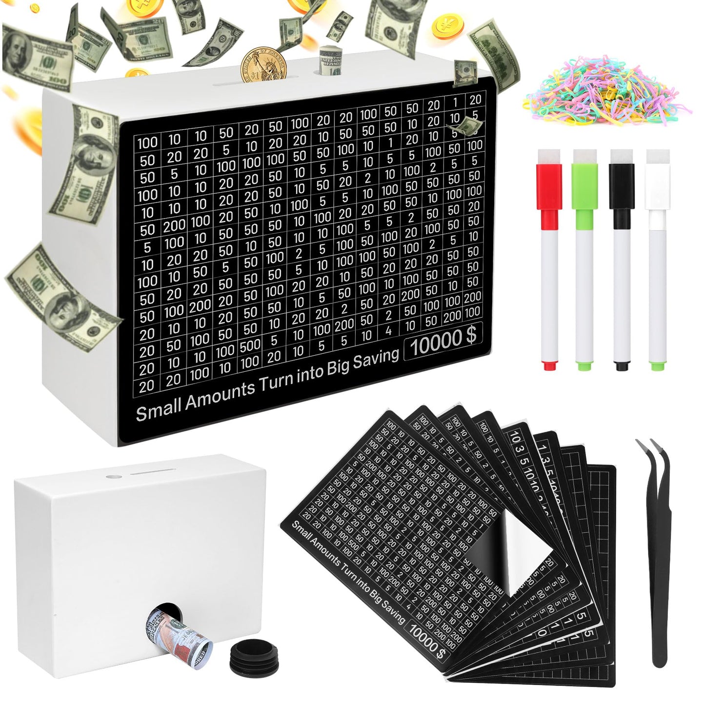 Cash Vault Wooden Savings Box 10000 And Multiple Savings Goals Larger Money Box Challenge Caja De Ahorros Piggy Bank For Adults