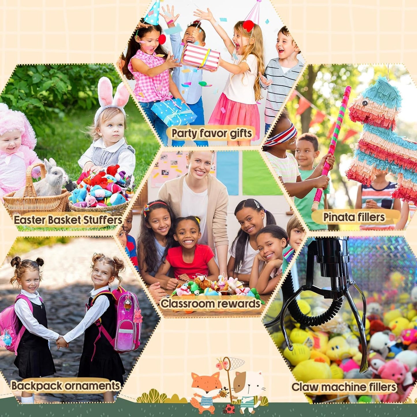 Ehenoy 12 Pack Small Stuffed Animals For Kids Mini Plushies, Plush Keychain Birthday Gifts Bulk Toys Party Favors Goodie Bag Stu