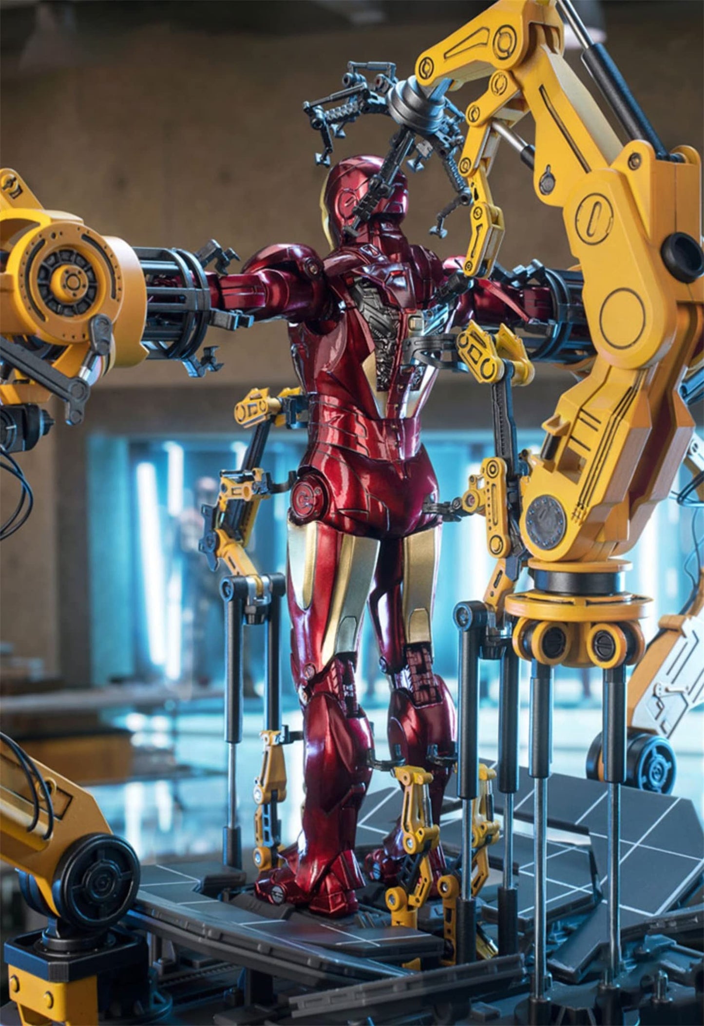 Banobi Mk4Ironman(1/10 Scale) Suit Up Gantry With Lots Of Accessories,7 Inch Exquisite Painting Collectible Action Figure,Light