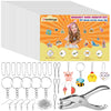 Bouiexye 146 Pcs Heat Shrink Plastic Sheet Shrinky Art Kit 20 Pcs Shrink Paper Keychain Kit for Crafts Handprint Mothers Day Ma