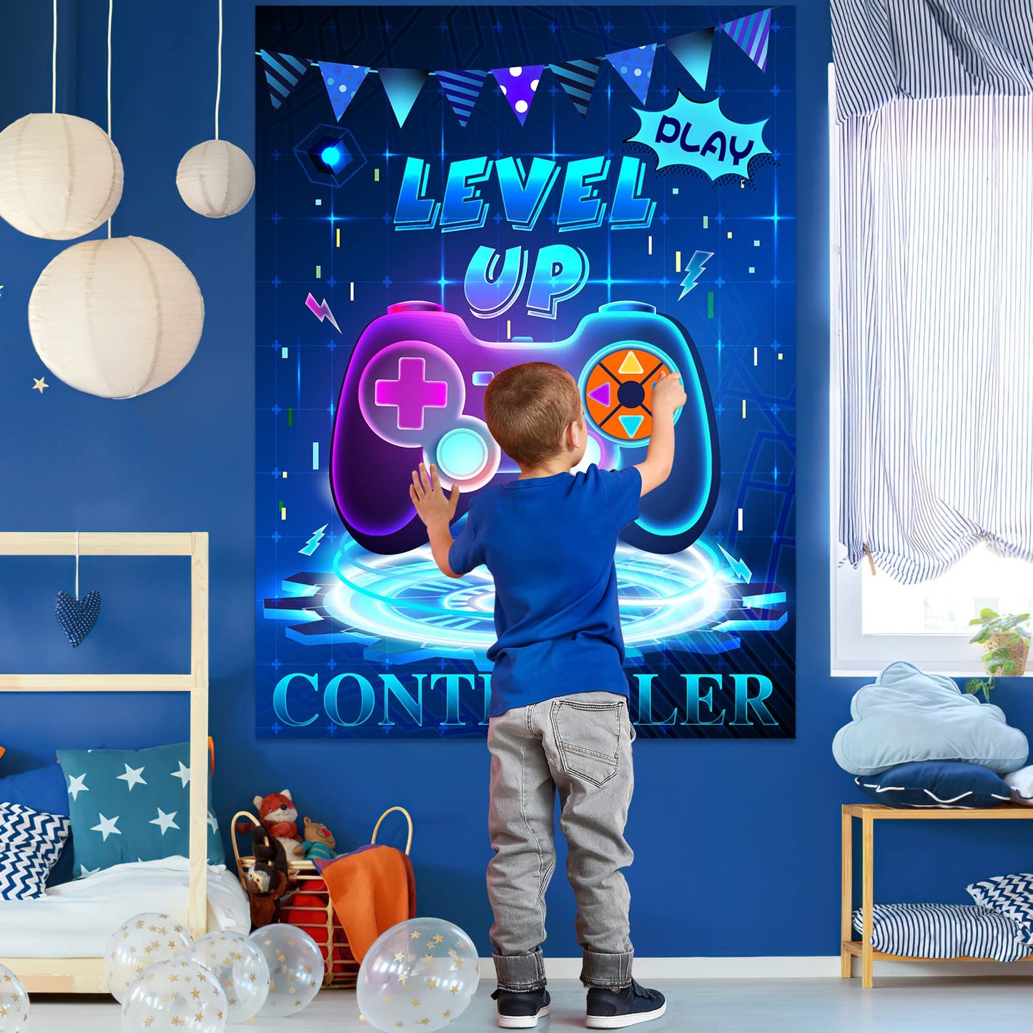 Astaron Pin The Button On The Video Game Party Game, 30 Video Game Button Sticker, Game Theme Birthday Party Supplies Pin Game, Construction Birthday Party Favor Sets For Kids Adults.