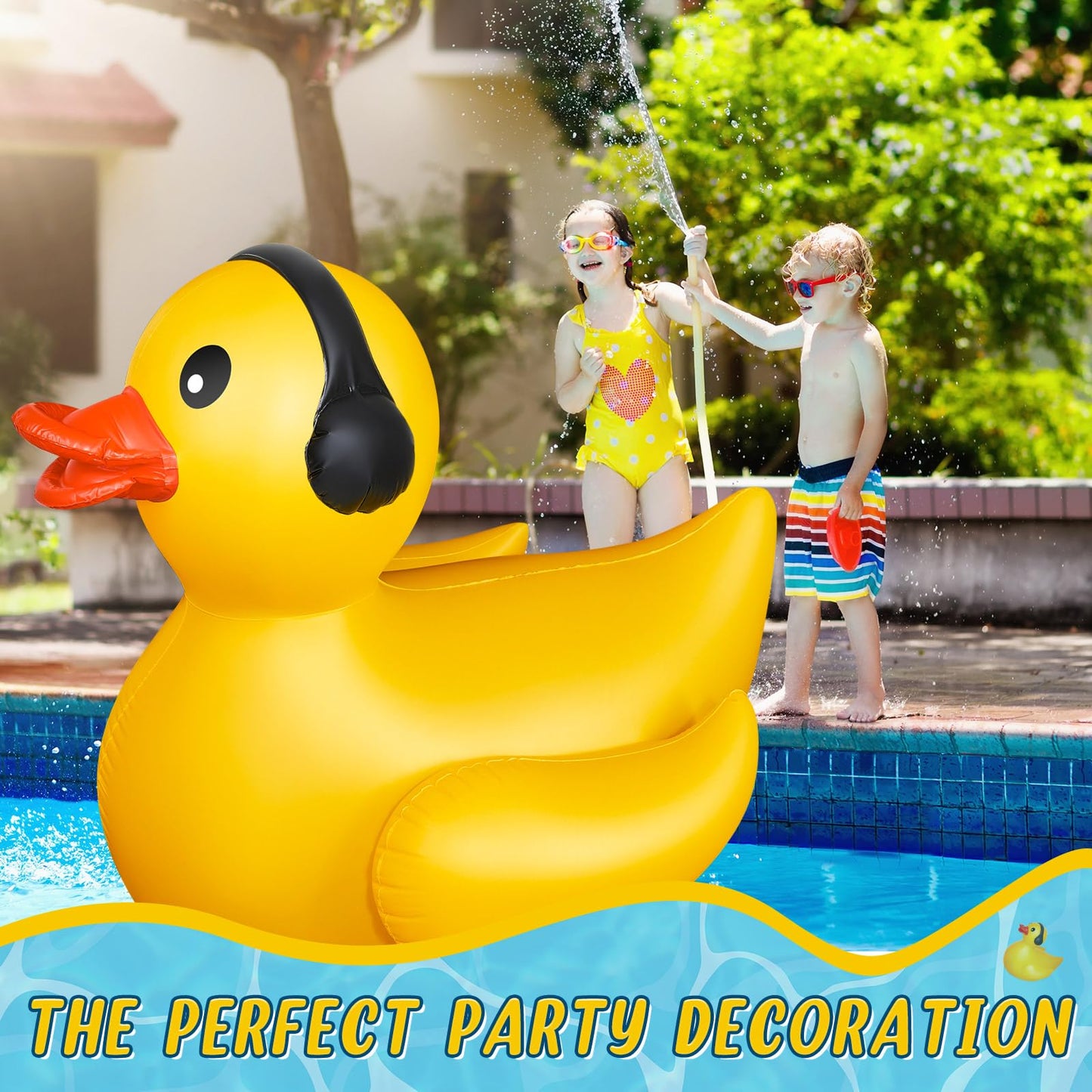 Hungdao 2 Pack 4 Feet Giant Inflatable Duck Huge Rubber Duck Large Blow Up Ducky Inflatable Ducky Pool Float Summer Beach Swimmi