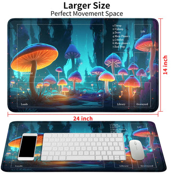 DIGTIALL Card Mat for MTG & TCG Playmat Mouse Pad,24'' x 14'' Game Mat for MTG RPG CCG Trading Card Game Playmats Table Mat Perf