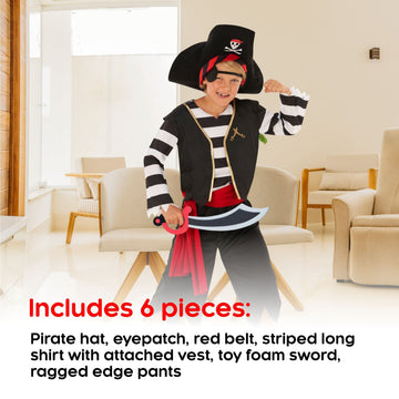 Morph Pirate Costume For Kids - Boys Pirate Outfit - Fun Dress Up Costume For Halloween, Parties, Role Play, 10-12 Years