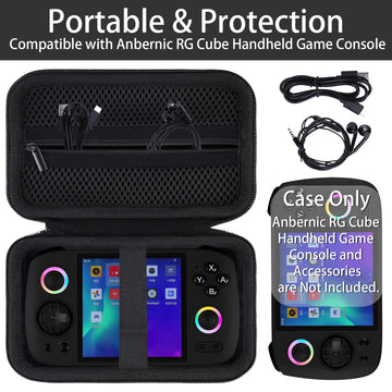 khanka Hard Travel Case Replacement for Anbernic RG Cube Unisoc T820 Handheld Game Console,Case Only.(Black)