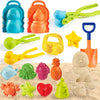 Lqyoyz Beach Toys Set For Kids- 18Pack Sand Toys For Toddler 3-10, With Shovels, Mesh Bag & Sand Molds, Travel Beach Sandbox Toy