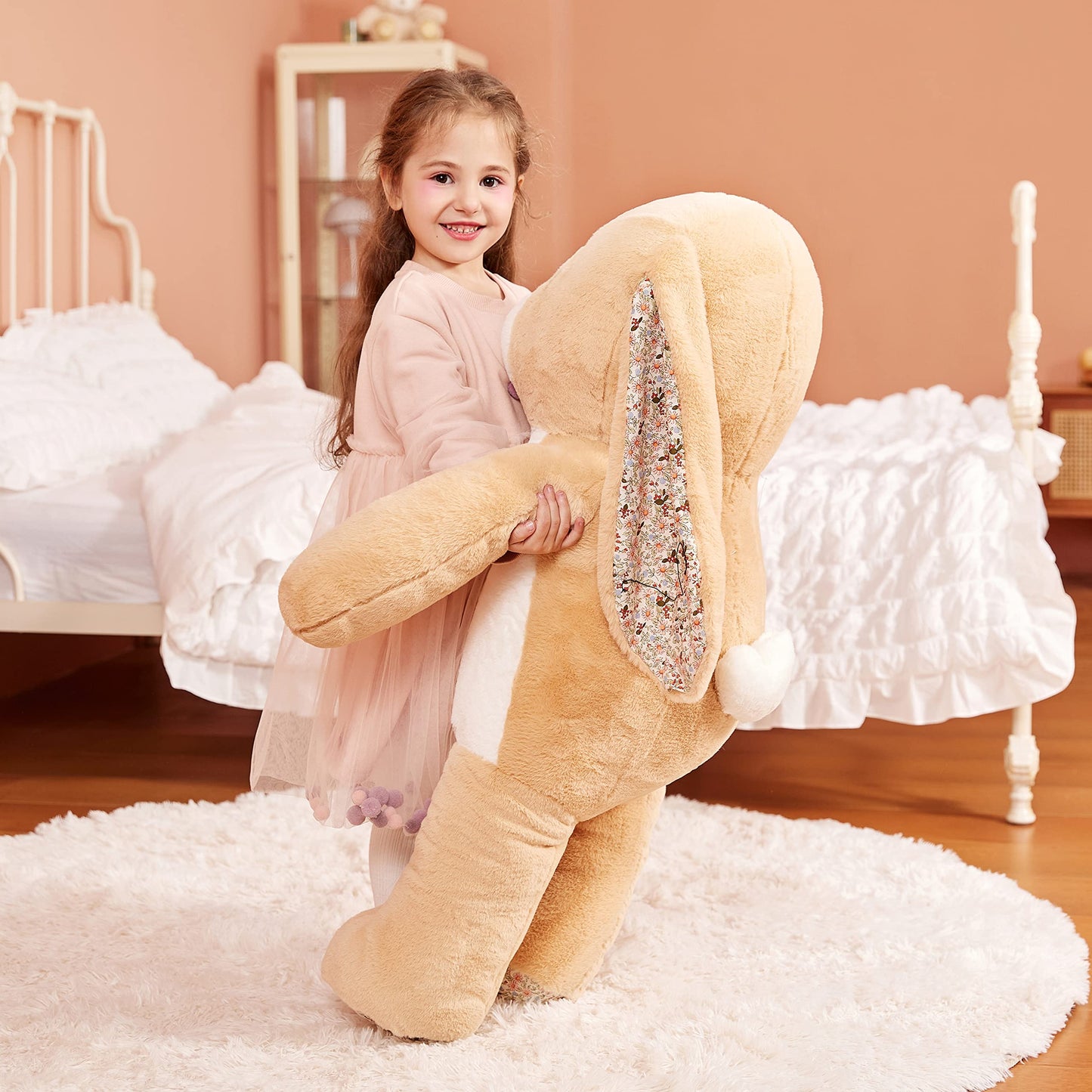 Ikasa Giant Rabbit Stuffed Animal Plush Toy, 30' Large Cute Jumbo Bunny Toys For Kids Girls Boys Girlfriend