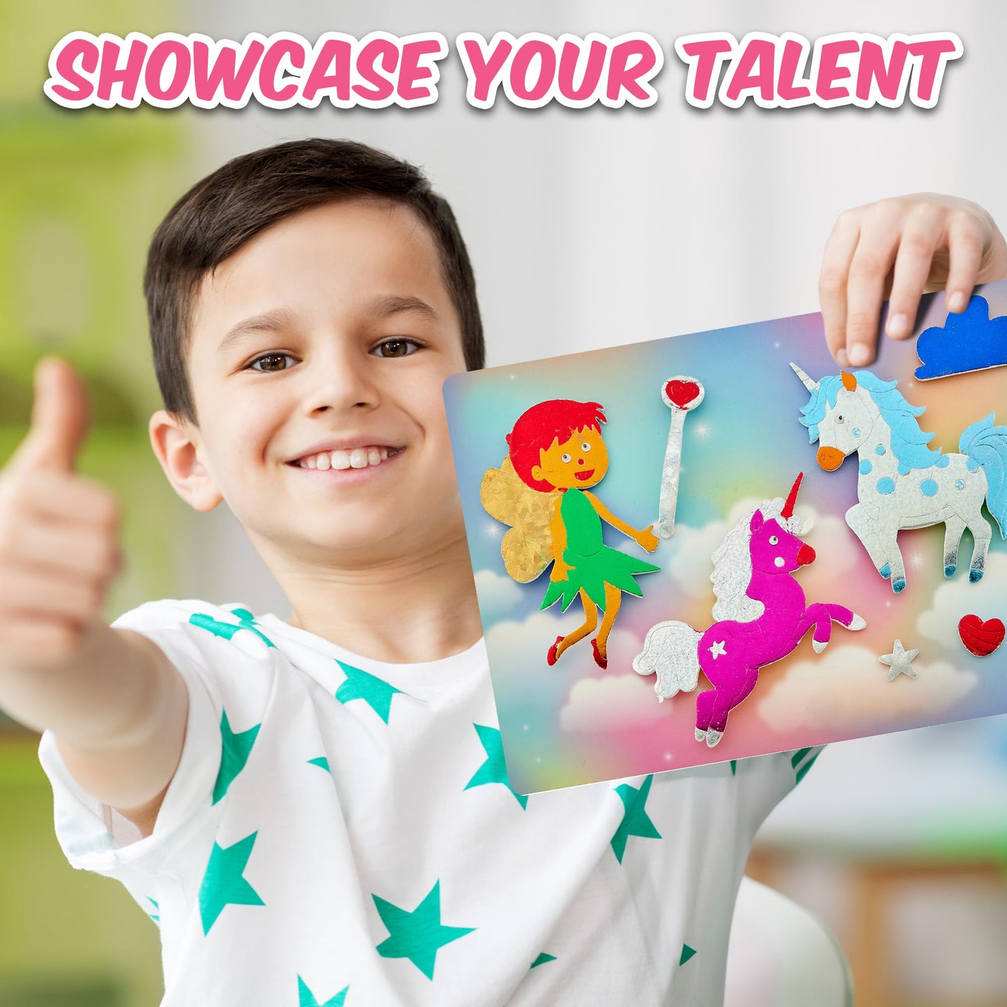 Playbees Foil Art Kit Unicorns & Princesses - Preschool Arts and Crafts Kit for Kids- No Mess Art for Boys & Girls Ages 4, 5, 6,