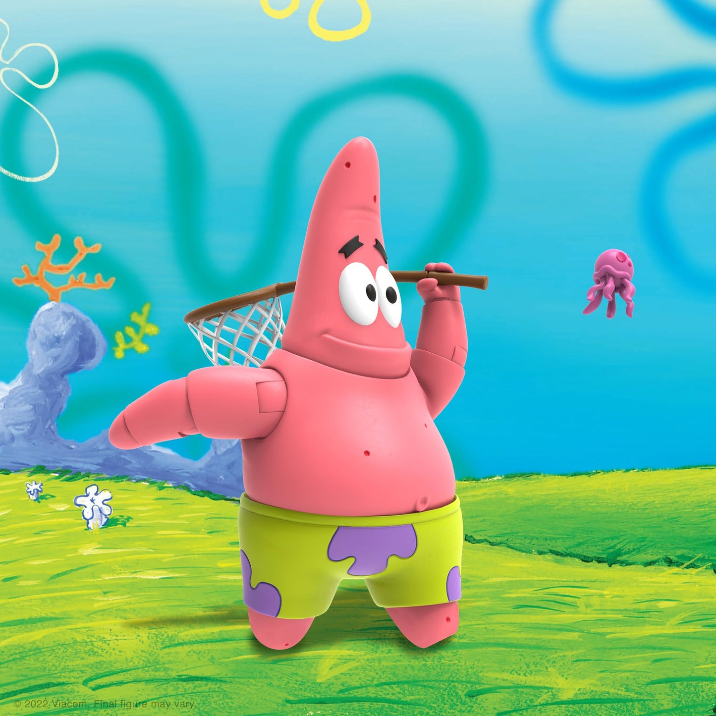Super7 ULTIMATES! Spongebob Squarepants Patrick Starr - 7'' Spongebob Action Figure with Accessories Classic Cartoon Collectible
