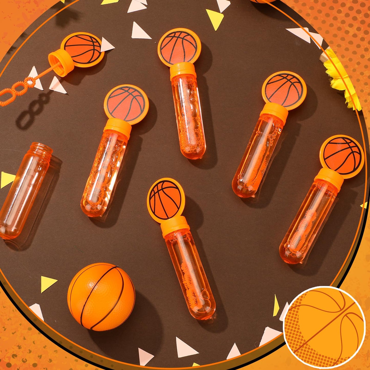 Pullcrease 16 Pcs Basketball Bubble Wands Party Favors Basketball Gifts Birthday Bubble Wand Bulk Basketball Party Decorations B