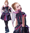 IKALI Halloween Vampire Bat Costume for Girls with Wings,Kids Gothic Darkness Fancy Dress Outfit