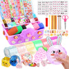 Lokuc Nano Tape Bubble Kit For Kids, 19.7Ft Nano Tape With Box, Nano Tape Squishy Maker Kit With Glitter, Clay, Beads, Stickers