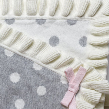 Elegant Baby 100% Cotton Tightly Knit Blanket, Gray Dot, 30' X 40'