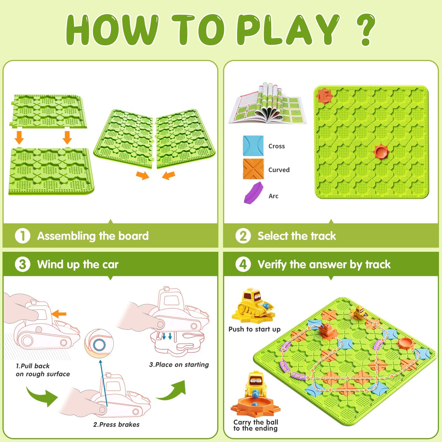 Brain Stem Activity Logic Kits, Board Teaser Games & Puzzles Toys With 200+ Challenges, 4 Difficulty Levels For Kids Ages 3-10,