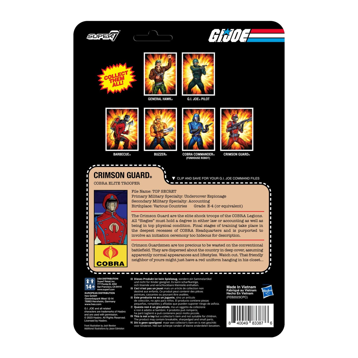 Super7 G.I. Joe Crimson Guard - 3.75' G.I. Joe Action Figure With Accessories Classic Cartoon Collectibles And Retro Toys