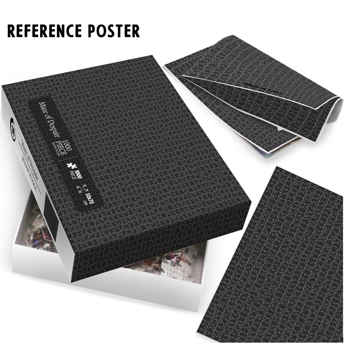 Impossible Mystic Maze Puzzles For Adults 1000 Pieces, Difficult Black And White Jigsaw Puzzles, Hard Challenging Crazy Line Puz