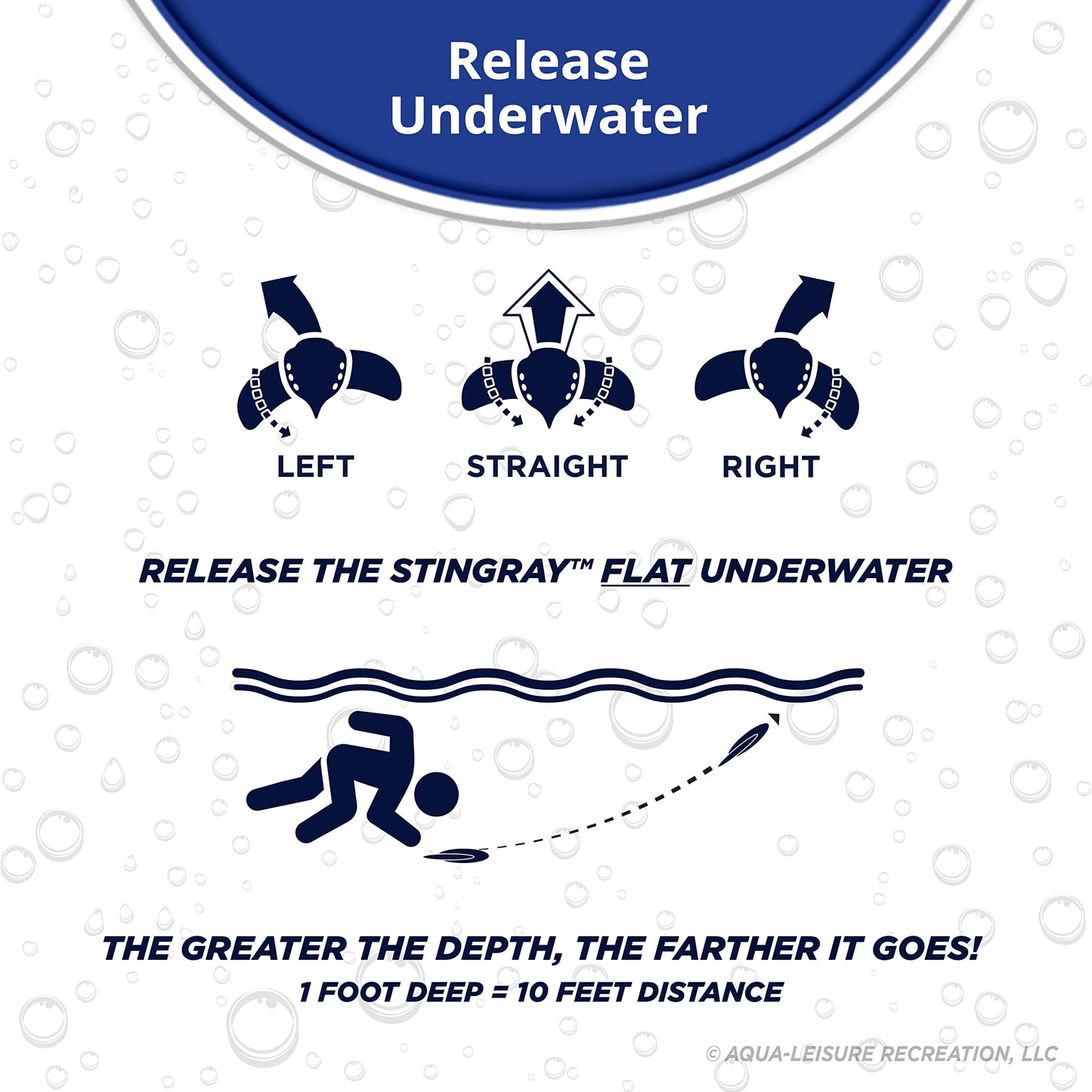 Aqua Stingray Underwater Glider, Swimming Pool Toy, Self-Propelled, Adjustable Fins, Travels Up To 60 Feet, Dive And Retrieve Pool Toy