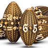 ARUOHHA DND Metal Dice Set - Antique Gold Dragon Egg - RPG Polyhedral D20 D12 D10 D8 D6 D4 - 16mm/19mm