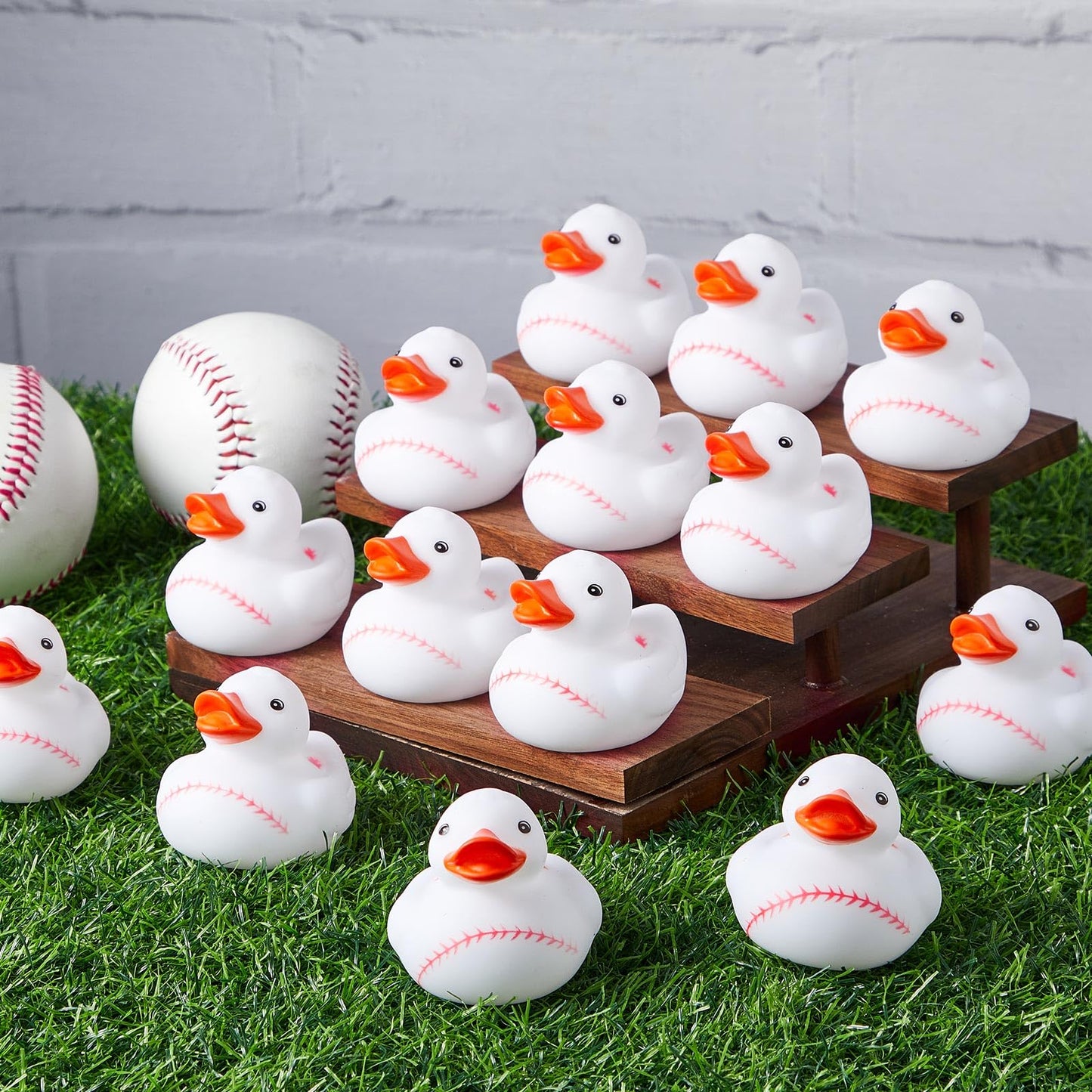 Deekin 50 Pcs Baseball Rubber Ducks 2 Inch Middle Ducks Bulk Baseball Theme Party Favors For Birthday Party Game Gifts