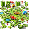 Beby Buty 64 PCS Puzzle Track Car Set Toys for Kids Boys Toddler Toys Gifts for 3 4 5 Year Old Boys Floor Puzzle Tracks Car for Boys Ages 3-5 4-6 for 3 4 5 6 Year Old