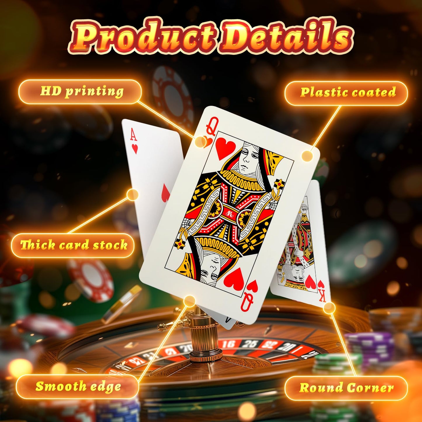 Tooptate Giant Playing Cards 8X11 Inches Jumbo Playing Cards - 10 Times Jumbo Size Cards For Casino Card Game And Casino Theme P