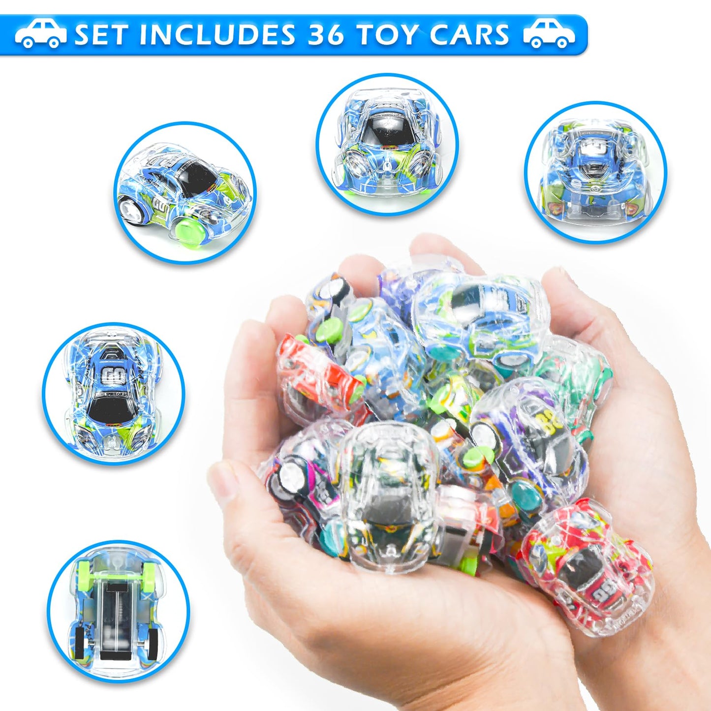 36Pcs Mini Pull Back Cars Set For Toddlers, Pull Back Racing Vehicles For Kids 2 Year Old, Bulk Toys Party Favours Treasure Box,
