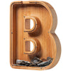 Piggy Bank For Kids Boys Girls, Large Personalized Wooden Letter Piggy Bank With Cut-Out Design, Alphabet Letter Coin Banks, Mon