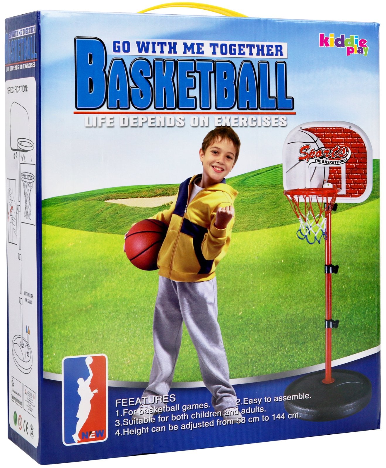 Basketball Hoop For Kids Toy Set | Adjustable Height Stand 2-4 Ft | Indoor & Outdoor Play For Toddler Boy & Girl