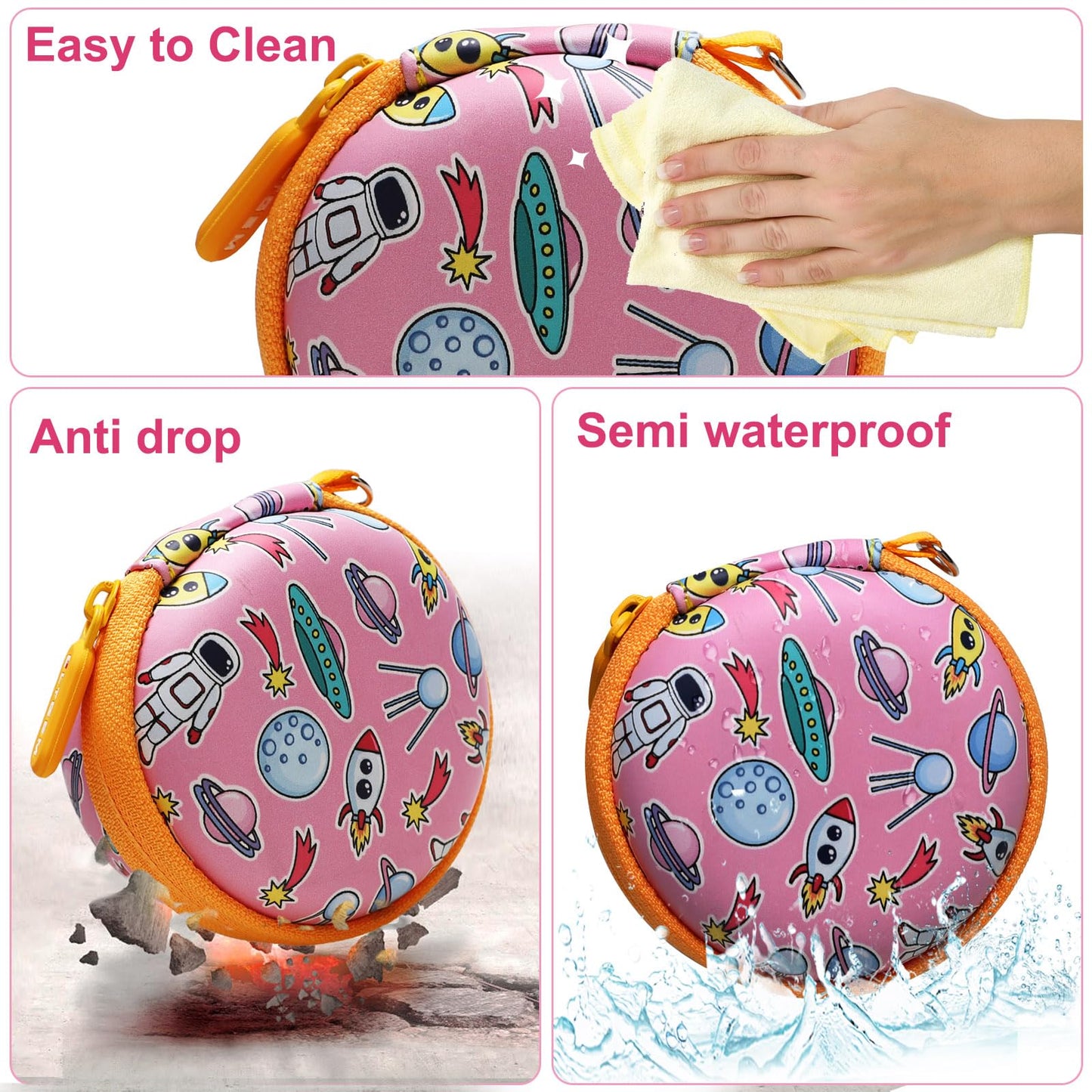 Ltgem Case Compatible With Tamagotchi Pix/Tamagotchi Original/Tamagotchi Nano X/Tamagotchi Hello Kitty/Tamagotchi Uni, Protective Carrying Electronic Pets Case With Lanyard Neck Strap(Pink Space)