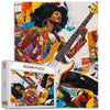 Rock Music Girl 1000 Piece Jigsaw Puzzles for mature-themed Afro-America Woman Painting Jigsaw Puzzle Graffitic 1000 Pieces Puzzles Game Jazz Musician Wall Decor DIY Craft Puzzle Art Boho Gift(Colorful)