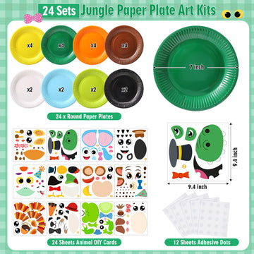 Funnymoom 24 Pcs Arts and Crafts for Kids, Thanksgiving Plate Craft Kits Turkey Arts Craft Christmas DIY Plate Kit for Fall Autu