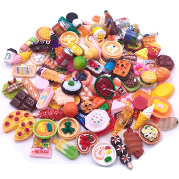 100pcs Miniature Food Drinks Bottle Toys Dollhouse Mixed Resin Accessories for Adults Kids Kitchen Accessories for Pretend Play