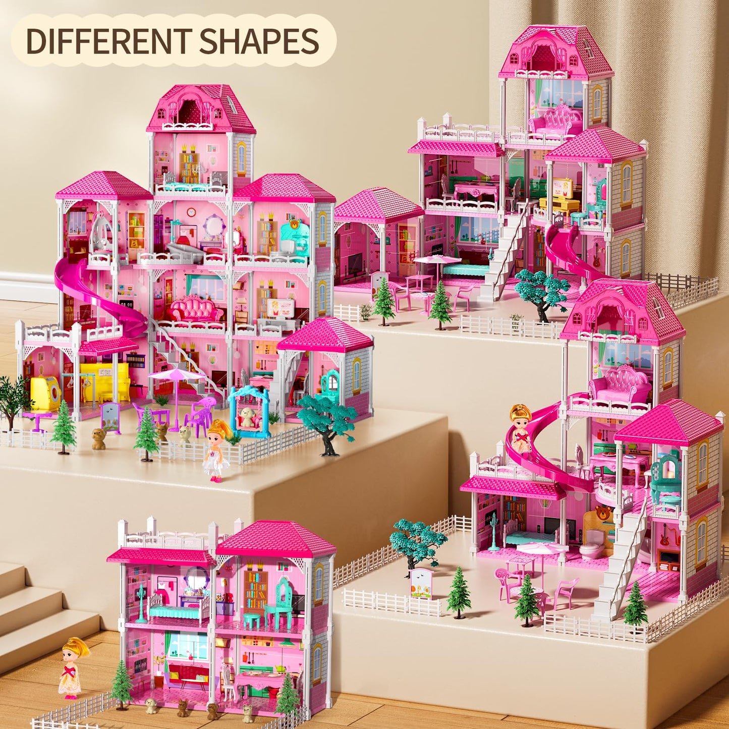 Villa Girls Toys For Kids Ages 3 4 5 6 7-12 Rooms Indoor Toys With 2 Dolls Toy, Pretend Plays Toy With Accessories And Furniture
