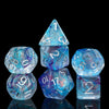 Udixi 7Pcs Polyhedral Dice Set D&D With Glitter And Cyan Swirls Dnd Dice For Dungeons And Dragons Role Playing Games (Purple Cya