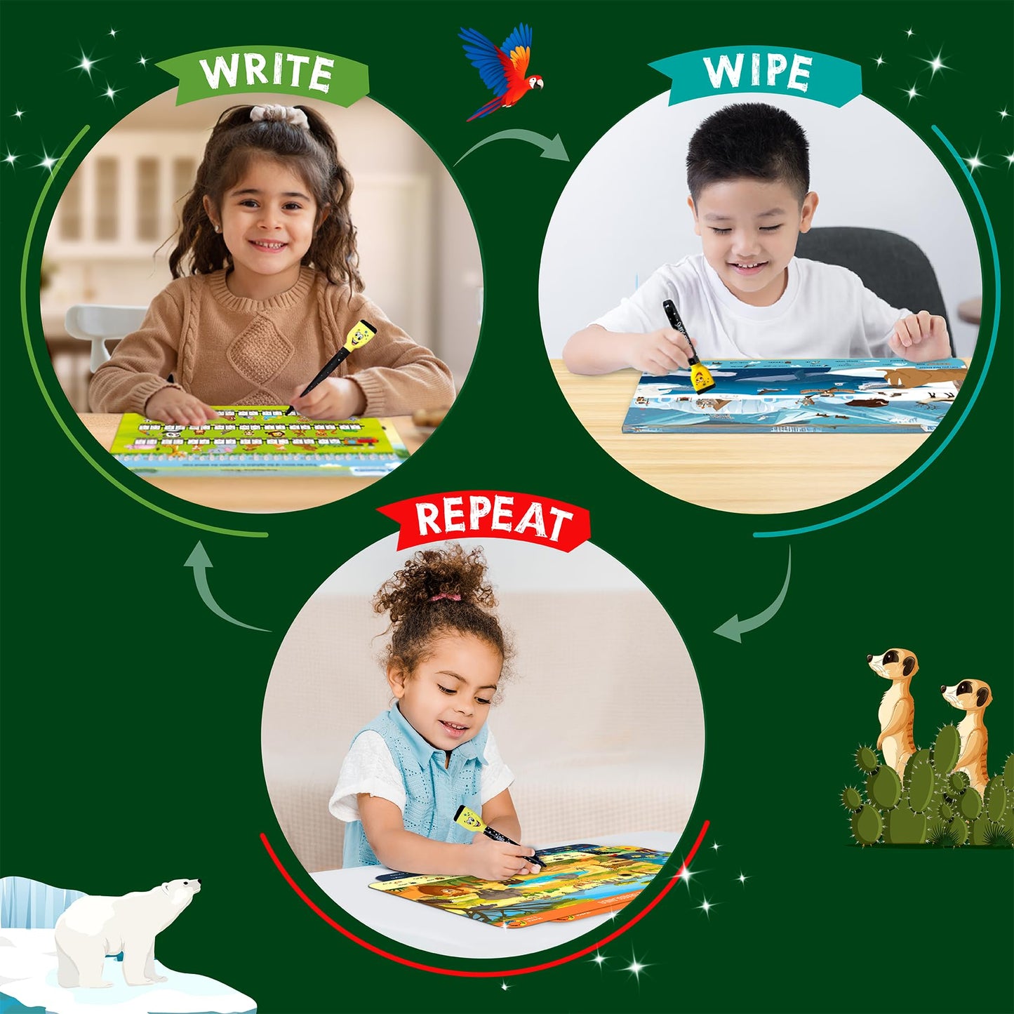 Skillmatics Search and Find Animals Game - Reusable Preschool Learning Activity, Multicolor, Model SKILL330SFBA, Ages 3-6