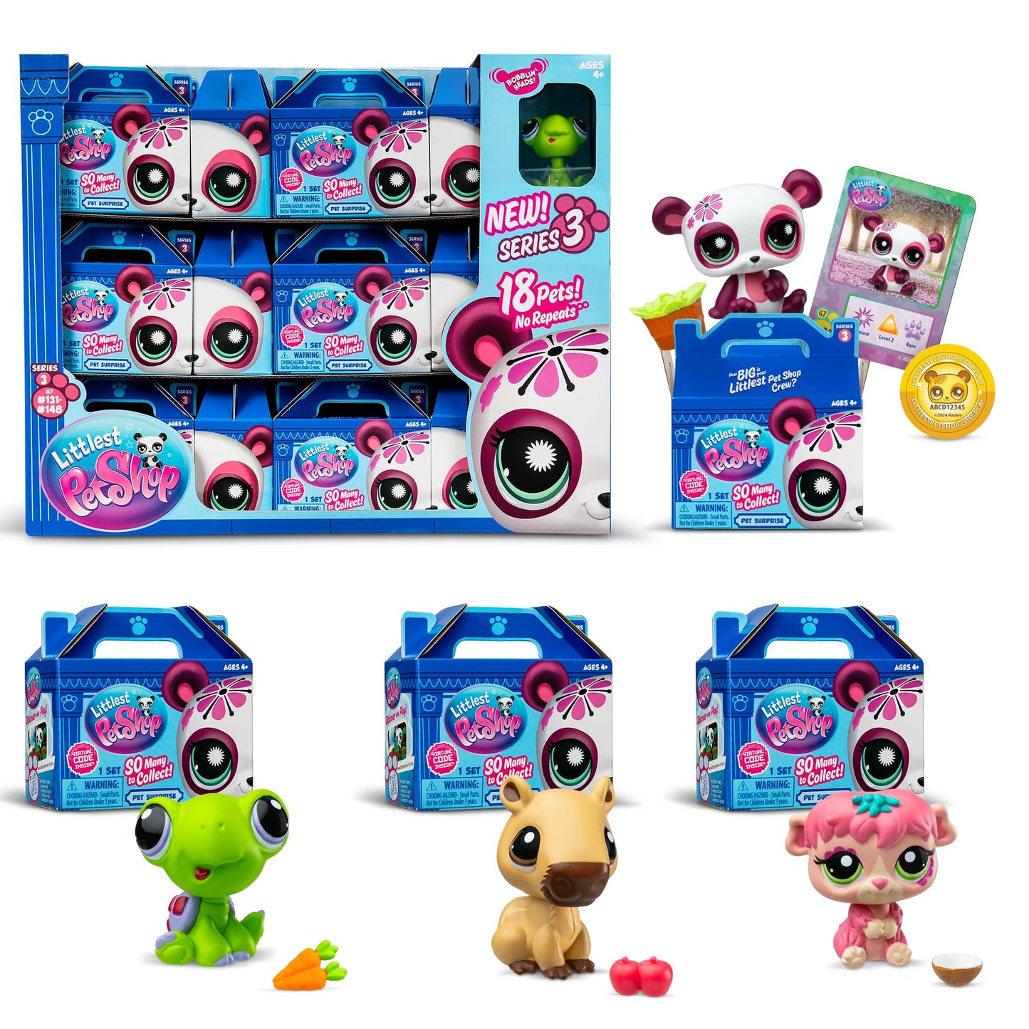 Littlest Pet Shop - Pet Surprise Display - Series 3 18 Pets Collector Set + 1 Bonus Pet Gen 7 Authentic LPS Bobble Head Toy Figure Collectible Toy Animal Ages 4+-New