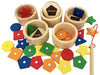 Dailyfunn Montessori Toy Wooden Sorting Cup&Fishing Game 2-In-1 Colors Shapes Sorting Matching Learning Toys For Toddlers 1-3 Year Old