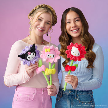 Hello Kitty And Friends 14-Inch My Melody Pink Plush Valentine Flower With A Bendable Stem - Giftable Packaging - Officially Lic