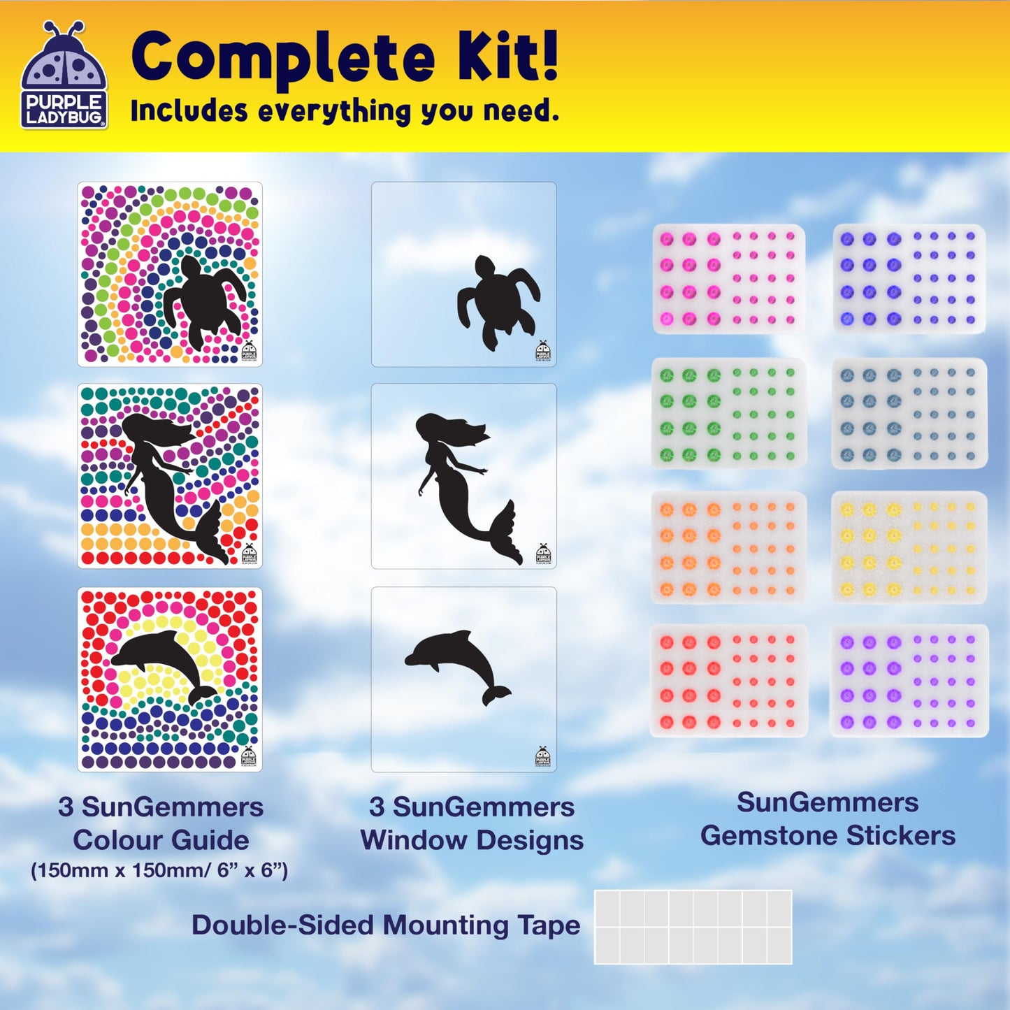 Sungemmers Gem Window Art Suncatcher Kit For Kids 6-8 9 10 11 12 - Birthday Gifts For 7 Year Old Girl, Fun Diamond Art Easter Mermaid Gifts For Girls - Arts & Crafts For Kids, Toys For Ages 5-7