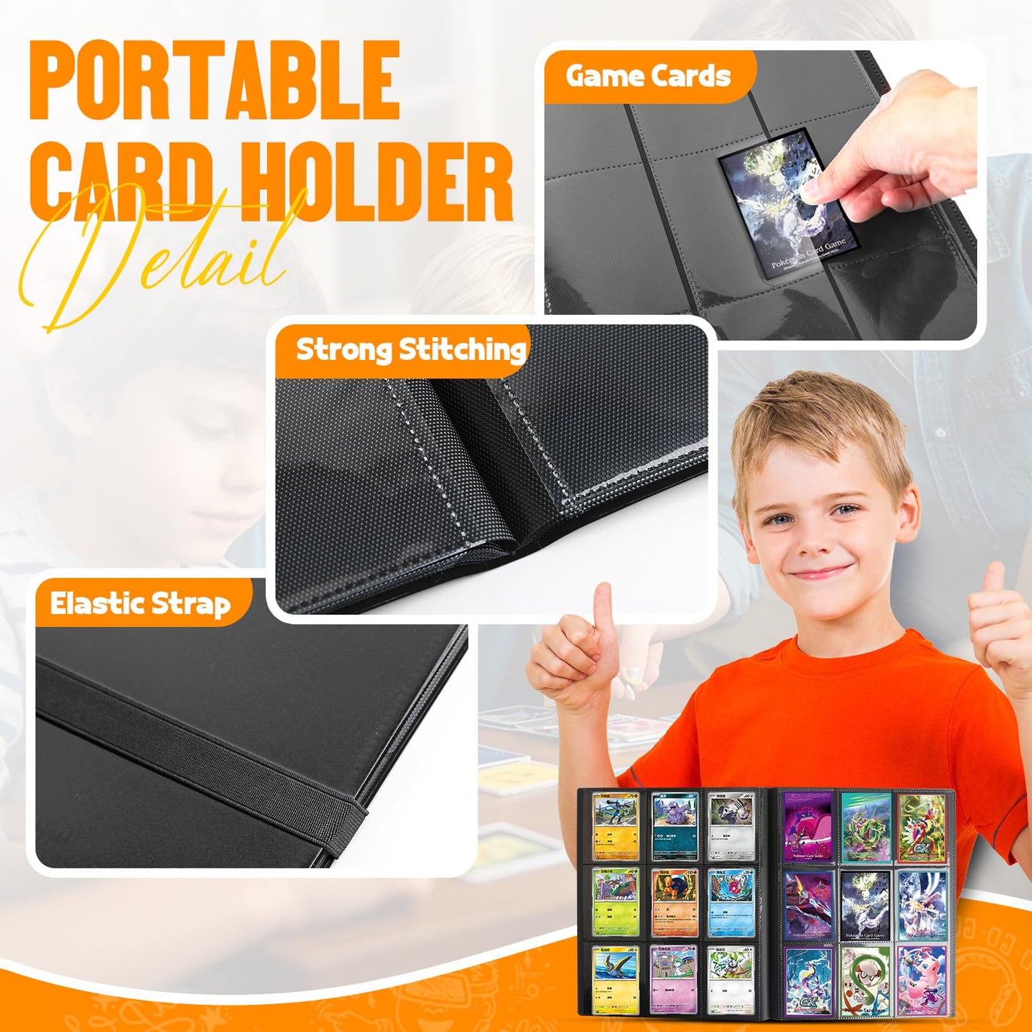 Card Binder 9-Pockets Trading Card Binder 20 Pages 360 Card Capacity Collection Binder Card Folder for MTG TCG Game Cards & Sports Cards(Black)