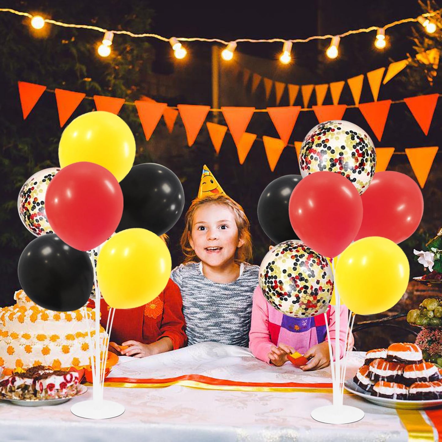 Zjdhpty Red Yellow And Black Balloon Stand Centerpiece Table Decorations For Mouse Birthday Mickey Theme Party Decorations(Red Y