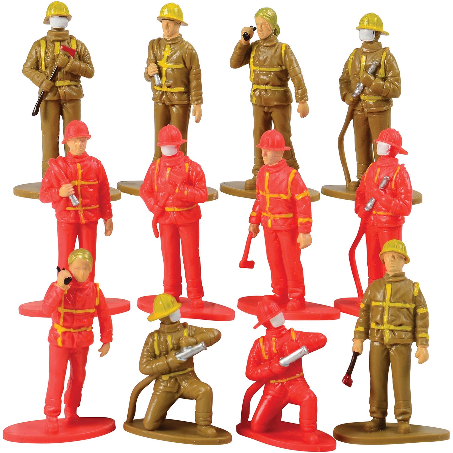 U. S. Toy Heroic Firefighter Figures, Fireman Figurines For Pretend Play, Party Favors, Cake Toppers, Birthday Gifts, & More – 12-Pack, 3 Years & Older