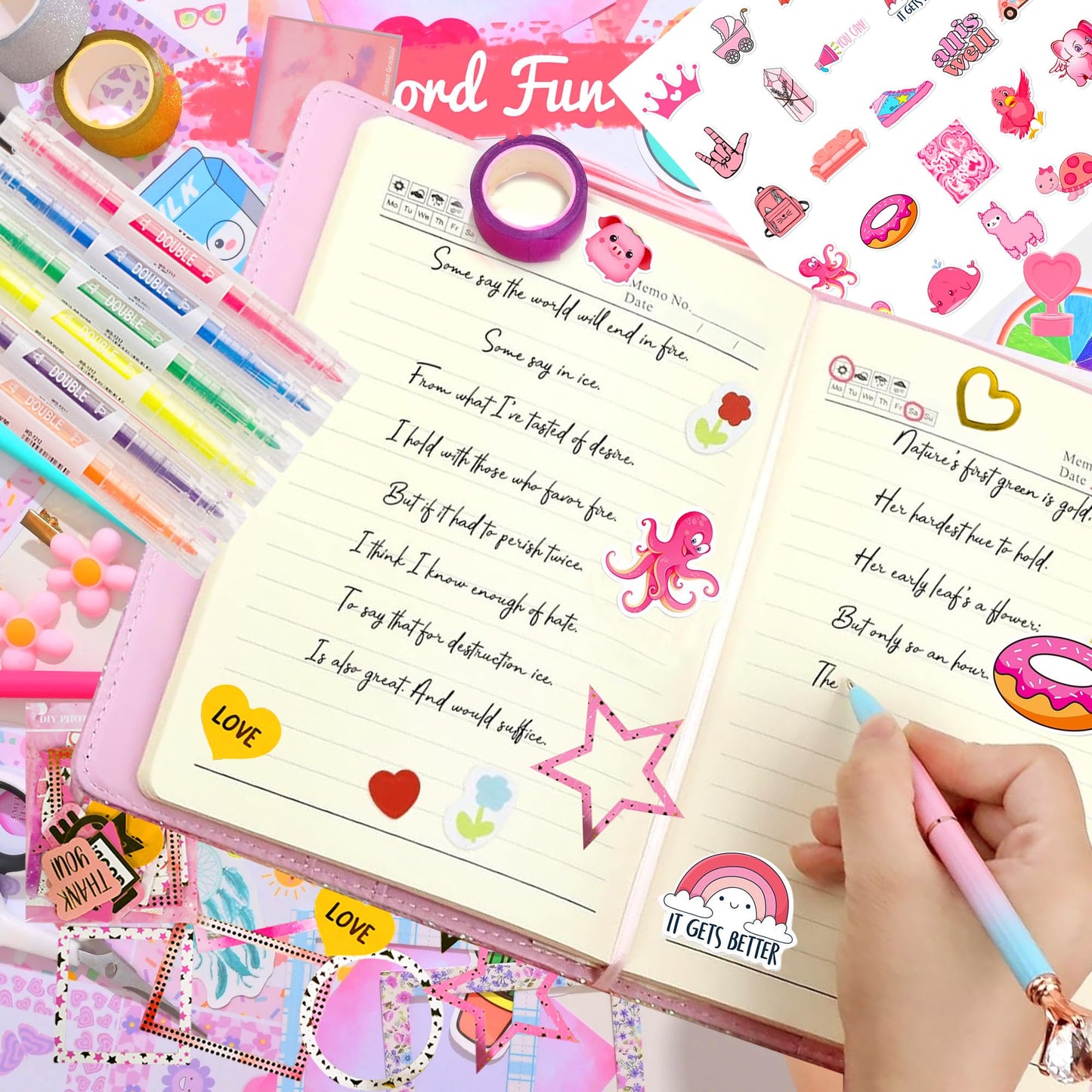 Christmas Gifts For Girls ,Diy Journal Kit For Girls,Diary For Girls With Lock ,Diy Journal Set For Tween & Teen Girls, Statione