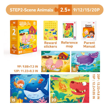 Toi Leveled Puzzles For Kids Aged 2.5 And Up, Toddler Puzzle Preschool Learning Jigsaw Puzzles, Large Pieces Educational Game Fo