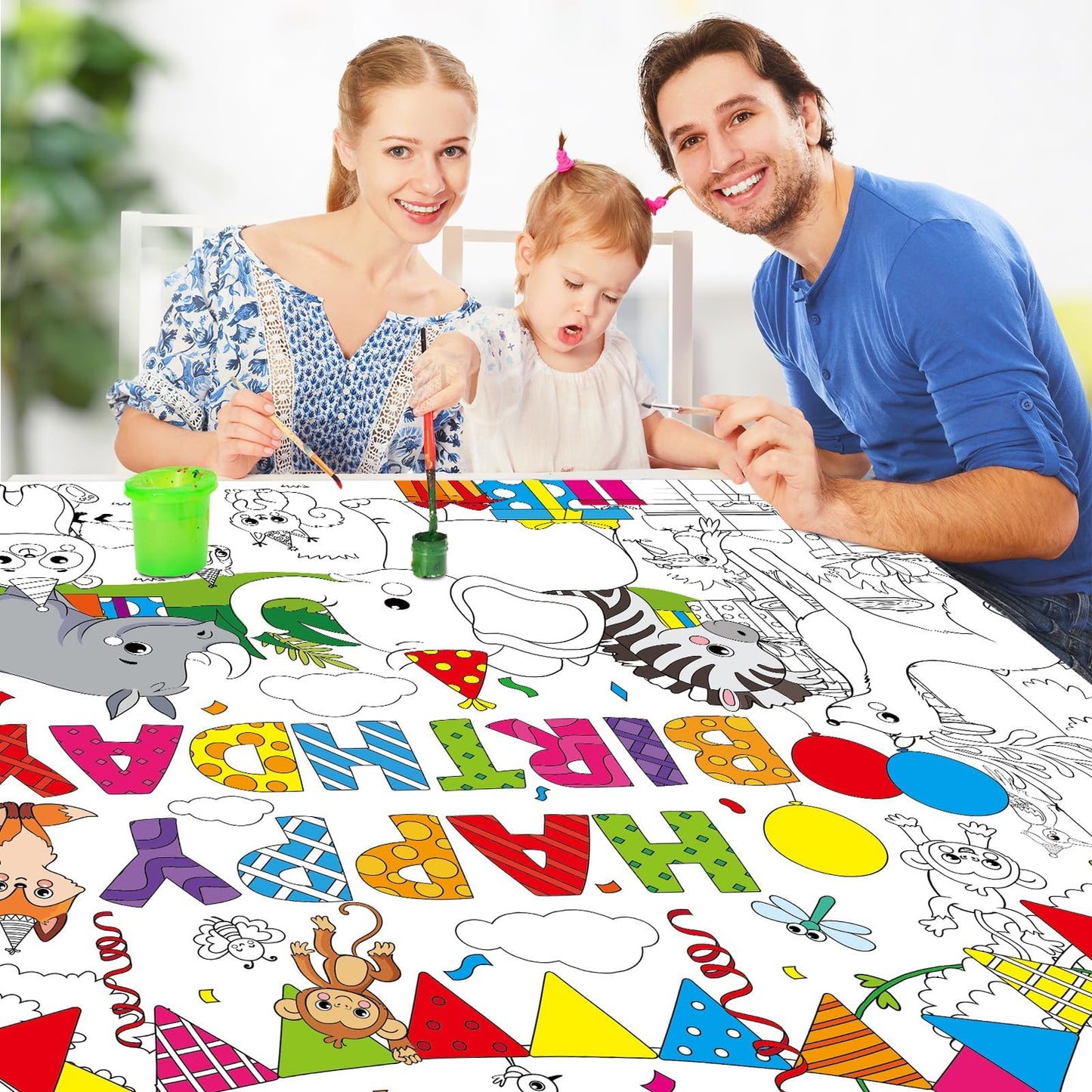 Naozinebi Safari Animals Party Coloring Poster For Kids Giant Coloring Poster Large Jungle Animals Coloring Tablecloth Jumbo Col