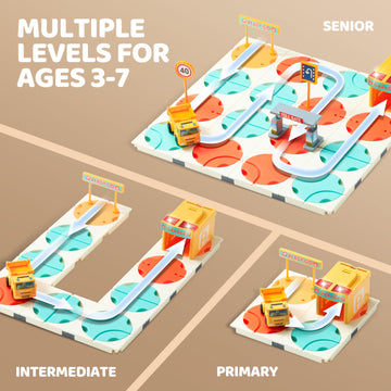 Syncfun Kids Toy Stem Board Games, Montessori Construction Puzzle, Logic Road Builder, Ideal Birthday Party Gift For Boys & Girl