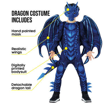 Morph Blue Dragon Costume For Kids, Dragon Wing Costumes For Boys, Halloween Costumes Kids, Boys Halloween Costume, Small
